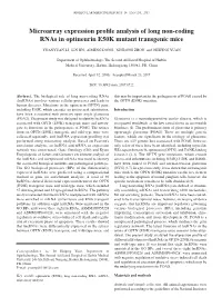 Microarray Expression Profile Analysis of Long Non-Coding Rnas in Optineurin E50K Mutant Transgenic Mice