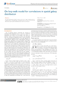 On Levy-Walk Model for Correlations in Spatial Galaxy Distribution