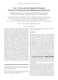 Patterns of Chronic Prostatic Inflammation and Infection