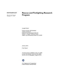 RESCUE and FIREFIGHTING RESEARCH PROGRAM January 2001 6