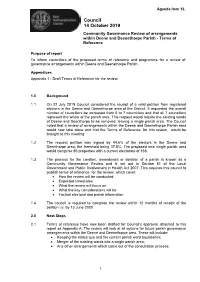 Community Governance Review of Arrangements Within Deene and Deenethorpe Parish - Terms of Reference