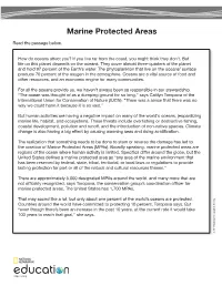 Marine Protected Areas