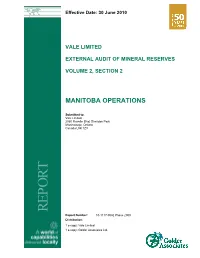 REPORT Report Number: 10-1117-0032 Phase 2000 Distribution: 1 E-Copy: Vale Limited 1 E-Copy: Golder Associates Ltd