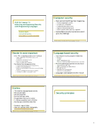 Safety Properties Liveness Properties