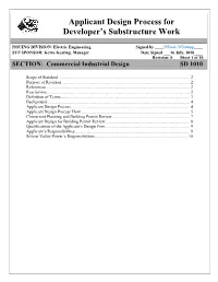 Applicant Design Process for Developer's Substructure Work