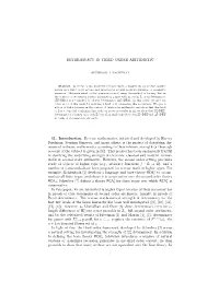 DETERMINACY in THIRD ORDER ARITHMETIC §1. Introduction. Reverse Mathematics, Initiated and Developed by Harvey Friedman, Stephe