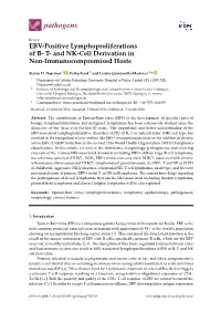 EBV-Positive Lymphoproliferations of B- T- and NK-Cell Derivation in Non-Immunocompromised Hosts