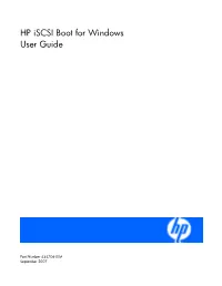 HP Iscsi Boot for Windows User Guide