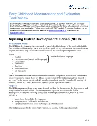 Nipissing District Developmental Screen (NDDS)