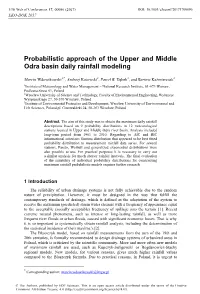 Probabilistic Approach of the Upper and Middle Odra Basin Daily Rainfall Modeling