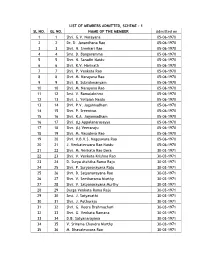 1 SL NO. GL NO. NAME of the MEMBER Admitted on 1 1 Shri