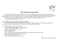 2021 Alternative Trips in Brief