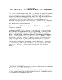 Appendix a Analysis of Products with Two Or More Active Ingredients