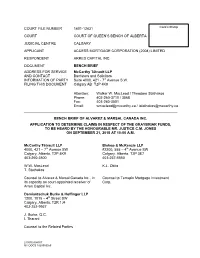 Bench Brief of the Receiver Re