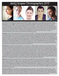 Danc Scapes Choreographers 2015