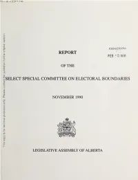 Report of the Select Special Committee On