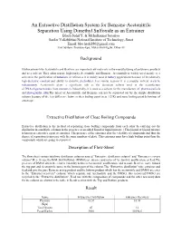 An Extractive Distillation System for Benzene-Acetonitrile Separation Using Dimethyl Sulfoxide As an Entrainer Bloch Sohil Y