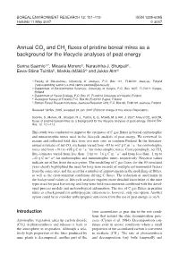 Annual Co and Ch Fluxes of Pristine Boreal Mires As a Background For