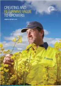 CBH GROUP ANNUAL REPORT 2016 As Part of As a Beneficiary Your Community
