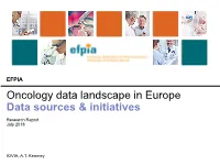Oncology Data Landscape in Europe Data Sources & Initiatives