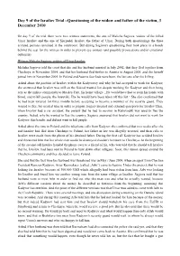 Day 9 of the Israilov Trial –Questioning of the Widow and Father of the Victim, 3 December 2010