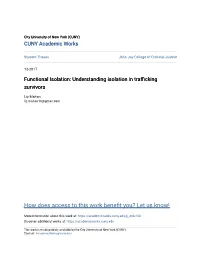 Functional Isolation: Understanding Isolation in Trafficking Survivors