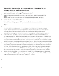 Improving the Strength of Sandy Soils Via Ureolytic Caco3 Solidification by Sporosarcina Ureae