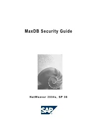 Maxdb Security Guide