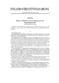 Page 1 FINLANDS FÖRFATTNINGSSAMLING Utgiven I Helsingfors