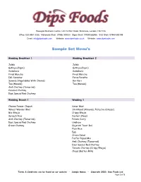 Sample Set Menu’S