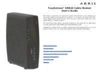 Touchstone CM820 Cable Modem User's Guide
