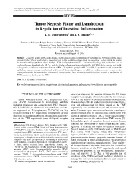 Tumor Necrosis Factor and Lymphotoxin in Regulation of Intestinal Inflammation