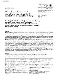 Altered Mental Status Predicts Mortality in Cardiogenic Shock – Results From