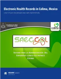 Electronic Health Records in Colima, Mexico CASE STUDY on DESIGN and IMPLEMENTATION