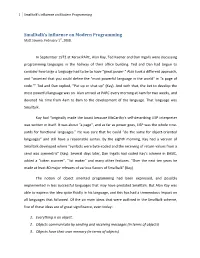 Smalltalk's Influence on Modern Programming