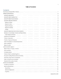 Table of Contents
