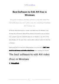 The Best Software to Edit AVI Video (Free) in Windows