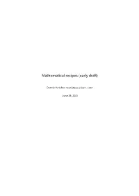 Mathematical Recipes (Early Draft)