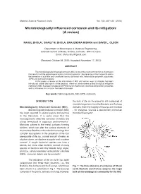 Microbiologically Influenced Corrosion and Its Mitigation: (A Review)