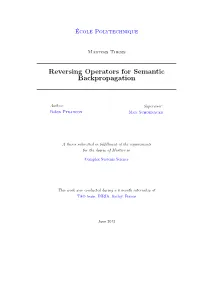 Reversing Operators for Semantic Backpropagation