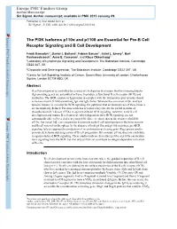 The PI3K Isoforms P110α and P110δ Are Essential for Pre-B Cell Receptor Signaling and B Cell Development Europe PMC Funders Gr