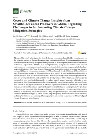 Cocoa and Climate Change: Insights from Smallholder Cocoa Producers in Ghana Regarding Challenges in Implementing Climate Change Mitigation Strategies