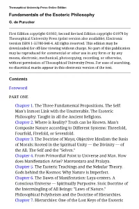 Fundamentals of the Esoteric Philosophy G