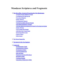 Mandaean Scriptures and Fragments