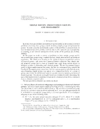Simple Groups, Permutation Groups, and Probability