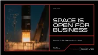 Space Is Open for Business