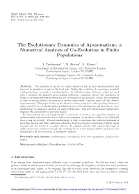 The Evolutionary Dynamics of Aposematism: a Numerical Analysis of Co-Evolution in Finite Populations