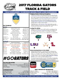 2017 Florida Gators Track & Field