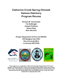 Catherine Creek Spring Chinook Salmon Hatchery Program Review