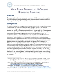 DEMYSTIFYING NOOPS and SERVERLESS COMPUTING Purpose